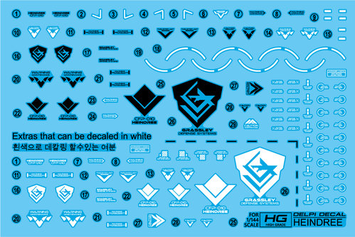 DELPI DECAL - 1/144 HG - HEINDREE WATER DECAL - NORMAL