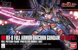 GUNDAM HGUC -199- RX-0 FULL ARMOR UNICORN GUNDAM - DESTROY MODE RED COLOR VER 1/144