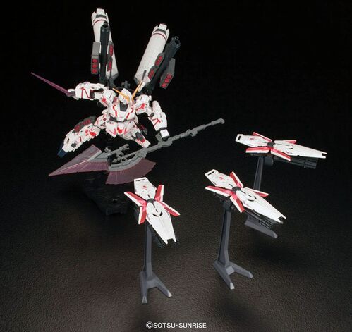 GUNDAM HGUC -199- RX-0 FULL ARMOR UNICORN GUNDAM - DESTROY MODE RED COLOR VER 1/144