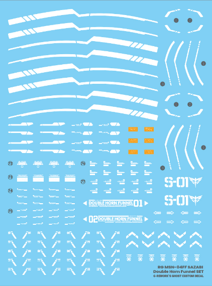 G-REWORK -RG- SAZABI DOUBLE HORN (SAZABI DECALS NOT INCLUDED)