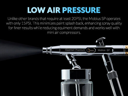 GAALHERI - AIRBRUSH PREMIUM SERIES GHPM-MOBIOUS SP 0.3 & 0.5MM SIPHON FEED DUAL ACTION