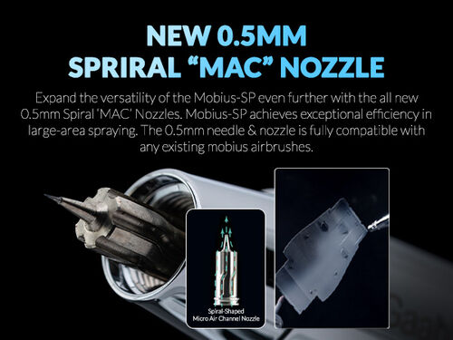 GAALHERI - AIRBRUSH PREMIUM SERIES GHPM-MOBIOUS SP 0.3 & 0.5MM SIPHON FEED DUAL ACTION