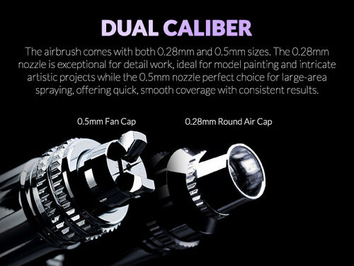 GAALHERI - AIRBRUSH ACE SERIES GHAC- SHALLOWTAIL SD 0.28 & 0.5MM & FAN CAP TRIGGER TYPE DUAL ACTION