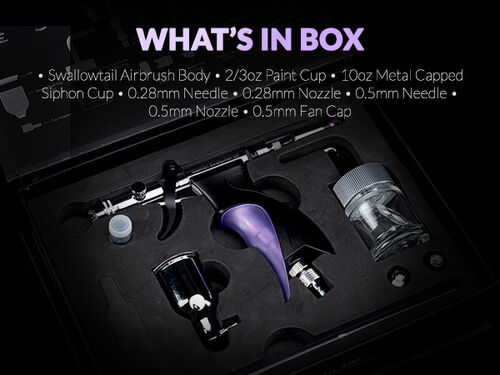 GAALHERI - AIRBRUSH ACE SERIES GHAC- SHALLOWTAIL SD 0.28 & 0.5MM & FAN CAP TRIGGER TYPE DUAL ACTION