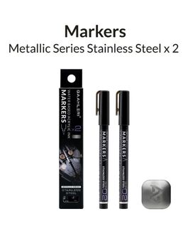 GAAHLERI - METALLIC SERIES MARKER 02 - STAINLESS STEEL - 2UNIT