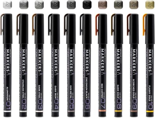 GAAHLERI - METALLIC SERIES MARKER 02 - STAINLESS STEEL - 2UNIT