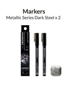 GAAHLERI - METALLIC SERIES MARKER 03 - DARK STEEL - 2 UNIT