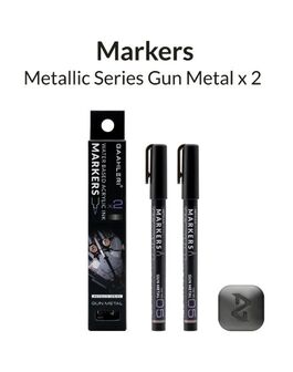 GAAHLERI - METALLIC SERIES MARKER 05 - GUN METAL - 2 UNIT