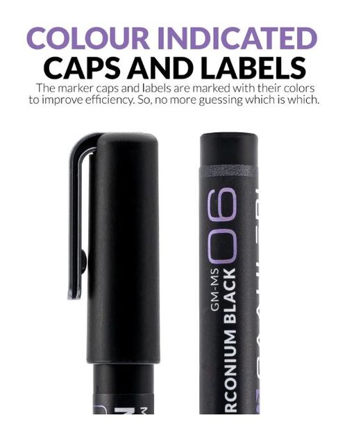 GAAHLERI - METALLIC SERIES MARKER 06 - ZIRCONIUM BLACK - 2 UNIT