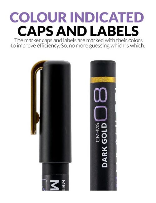 GAAHLERI - METALLIC SERIES MARKER 08 - DARK GOLD - 2 UNIT