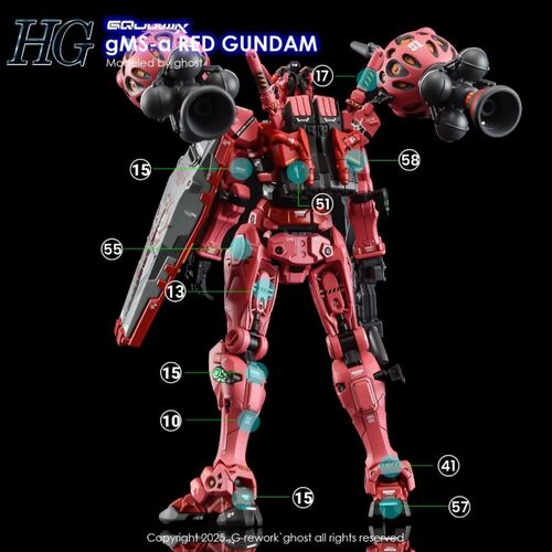 G REWORK - HG - GQ04  GMS-A  RED GUNDAM GQUUUUUX