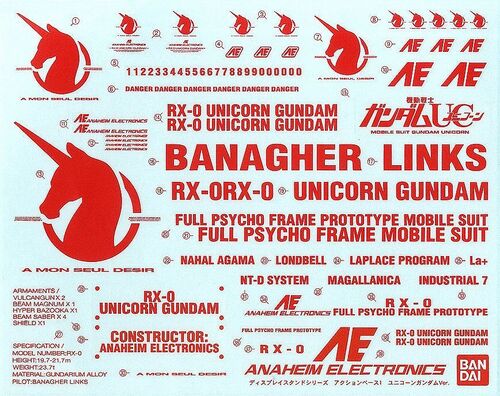 BANDAI ACTION BASE 1 - UNICORN VER