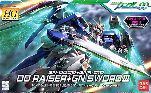 GUNDAM HG 00 -054- GN-0000 + GNR-010 Gundam 00 Raiser + GN Sword III 1/144
