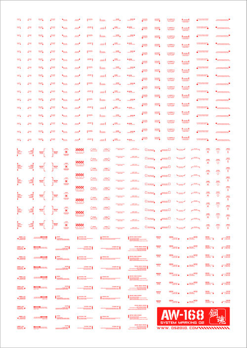 STEEL SERIES  AW Water Decal AW-168 Detail-up Warning Sign 02 - Red 1/144 1/100