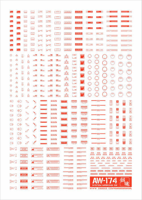 STEEL SERIES  AW Water Decal AW-174 Detail-up Warning Sign 03 - Red 1/144 1/100