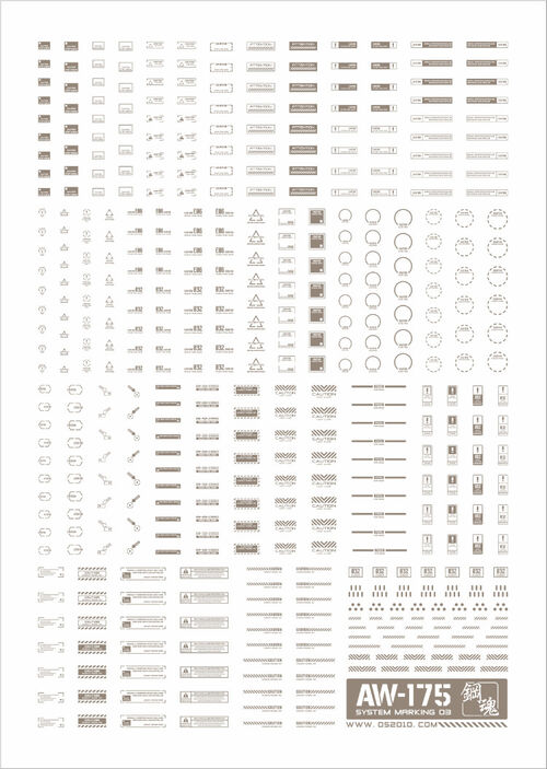 STEEL SERIES  AW Water Decal AW-175 Detail-up Warning Sign 03 - Grey 1/144 1/100