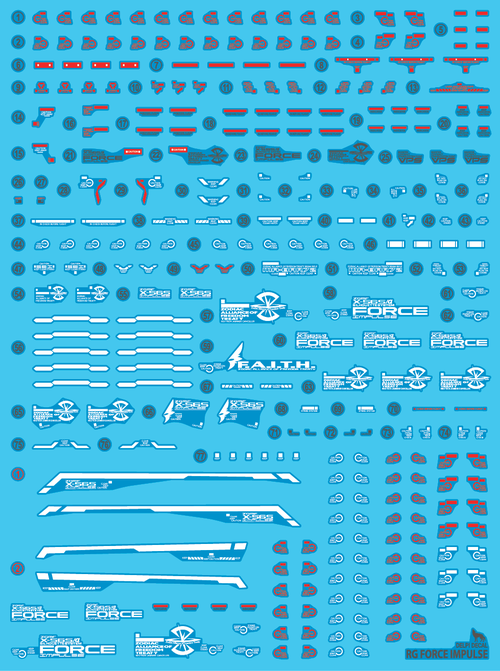 DELPI DECAL - 1/144 RG - FORCE IMPULSE WATER DECAL - NORMAL