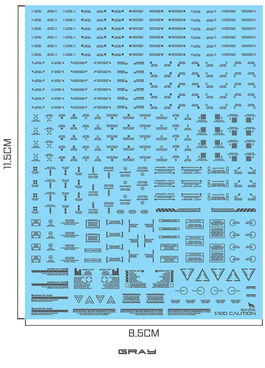 DELPI DECAL - 1/100 - MECHANICAL CAUTION WATER DECAL - GRAY