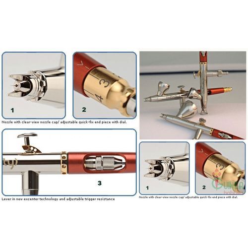 H&S INFINITY 2 EN 1 BY VALLEJO - DEPOSITO 2+5ML, BOQUILLA 0.15+0.4MM