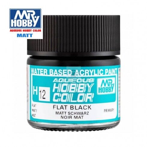 AQUEOUS -H12- FLAT BLACK -NEGRO MATE- (MR. COLOR) 10ML