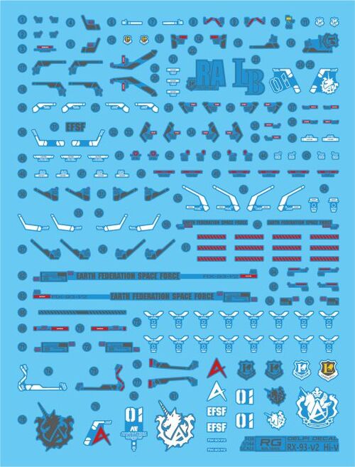 DELPI DECAL - 1/144 RG - RX-93 HI NU - NORMAL