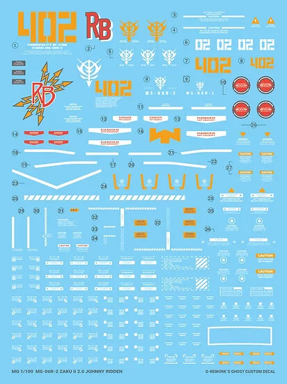 G REWORK -MG- MS-06 R-2 ZAKU II 2.0 JHONNY RIDDEN