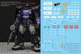 G REWORK -MG- MS-06R-1A ZAKU II -  BLACK TRY STARS