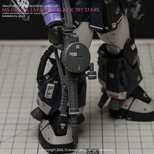 G REWORK -MG- MS-06R-1A ZAKU II -  BLACK TRY STARS